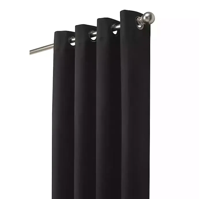 Outlet Kirklands Home Faux Suede out Curtain Panel, 95 in. Black