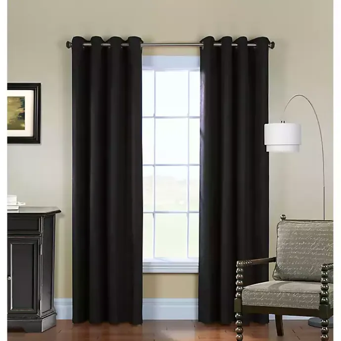Outlet Kirklands Home Faux Suede out Curtain Panel, 95 in. Black