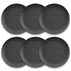 Kirklands Home Faye Melamine Dinner Plates, Set of 6 Black