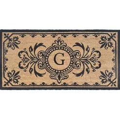New Kirklands Home Black Fleur De Lis Monogram G Doormat