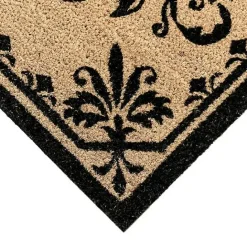 Outlet Kirklands Home Black Fleur De Lis Monogram H Doormat