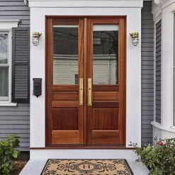 Outlet Kirklands Home Black Fleur De Lis Monogram H Doormat