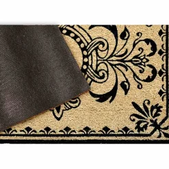 Online Kirklands Home Black Fleur De Lis Monogram M Doormat