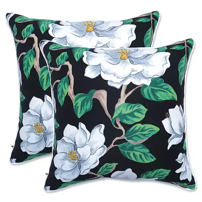 Discount Kirklands Home Black Floral Blooms 2-pc. Outdoor Pillows