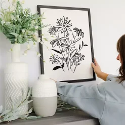 Best Kirklands Home Black Floral Bouquet Framed Art Print
