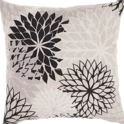 Discount Kirklands Home Floral Chevron Outdoor Throw Pillow Black