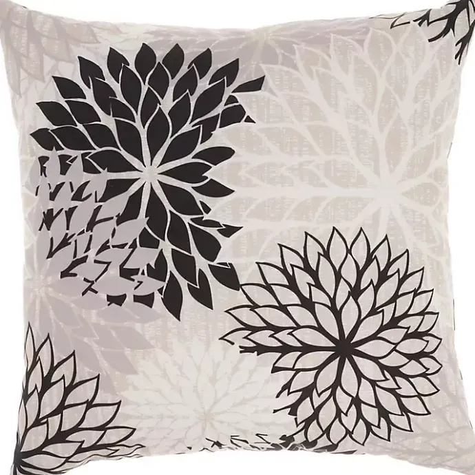 Discount Kirklands Home Floral Chevron Outdoor Throw Pillow Black