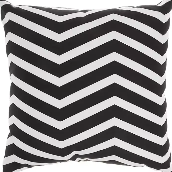 Discount Kirklands Home Floral Chevron Outdoor Throw Pillow Black