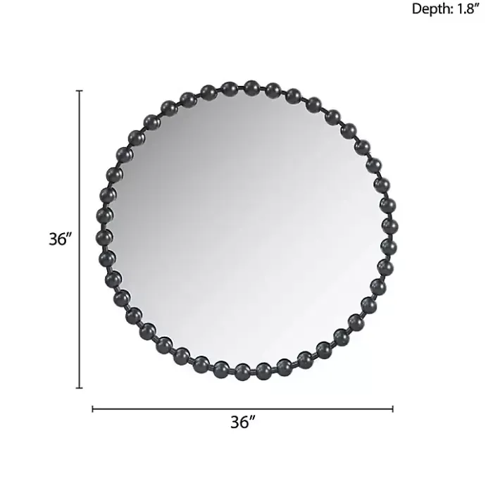 Best Kirklands Home Black Foiled Beaded Wall Mirror, 36 in.