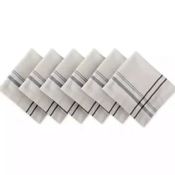 Kirklands Home French Stripe Napkins, Set of 6 Black