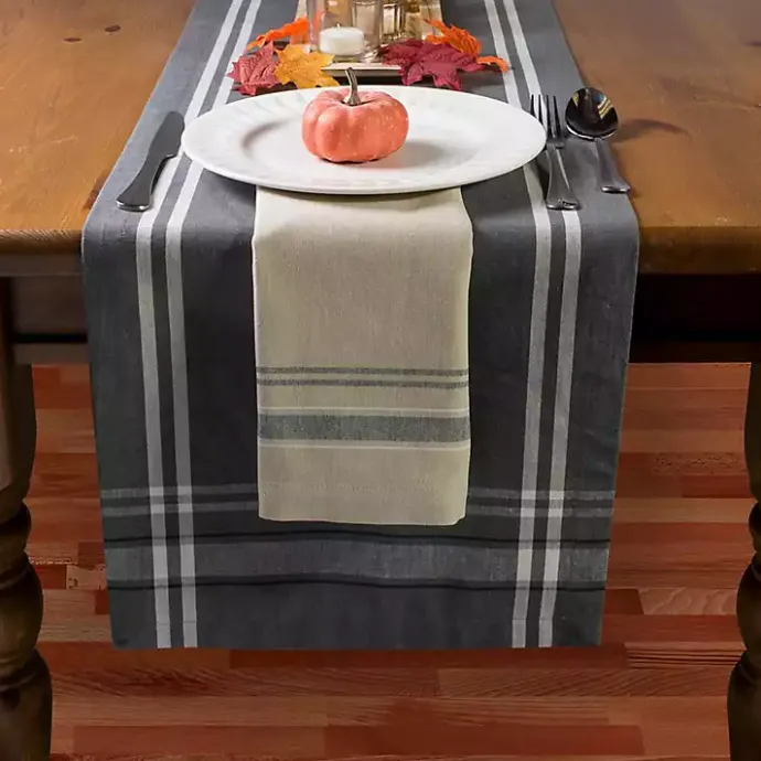 Kirklands Home French Stripe Napkins, Set of 6 Black
