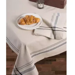Kirklands Home French Stripe Napkins, Set of 6 Black