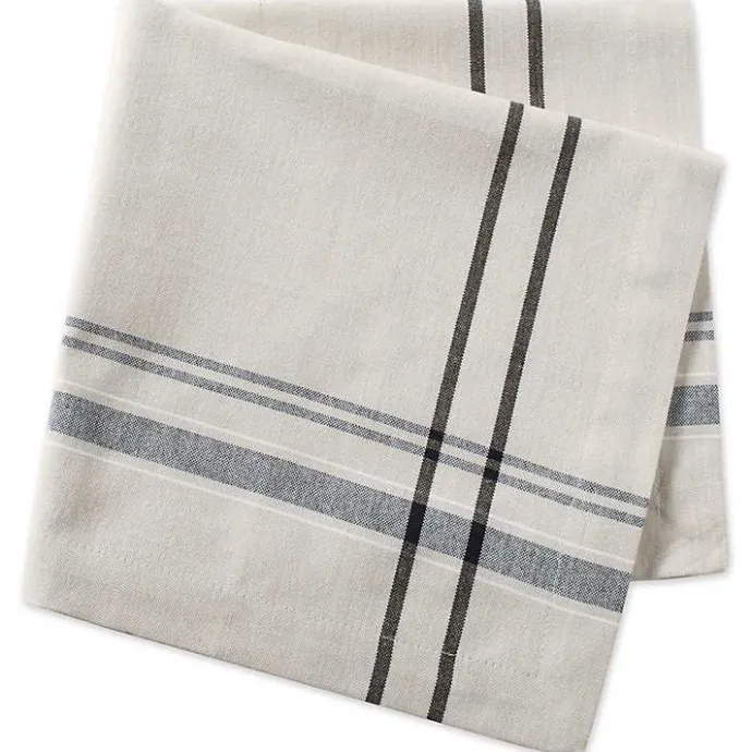 Kirklands Home French Stripe Napkins, Set of 6 Black