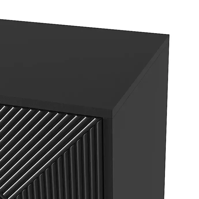 Hot Kirklands Home Geometric Gold Handle Cabinet Black