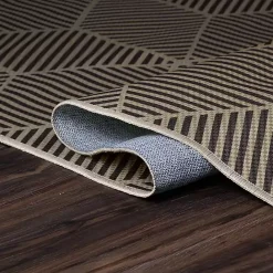 New Kirklands Home Black Geometric Washable Area Rug, 5x7
