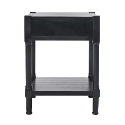 Kirklands Home Geometrical Industrial Pull Accent Table Black