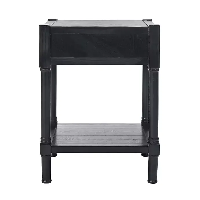 Kirklands Home Geometrical Industrial Pull Accent Table Black