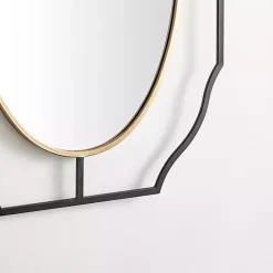 Kirklands Home Black Gold Scalloped Oval Frame Wall Mirror