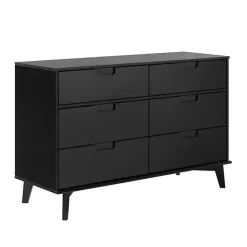 Online Kirklands Home Grooved Handle 6-Drawer Dresser Black