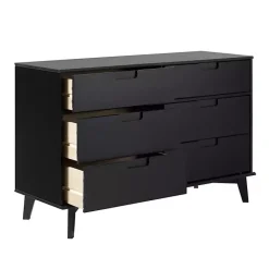 Online Kirklands Home Grooved Handle 6-Drawer Dresser Black