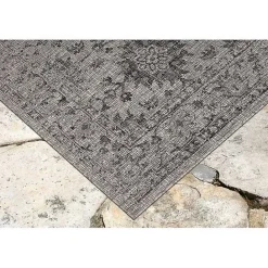 Clearance Kirklands Home Harris Botanical Outdoor Rug, 7x9 Black