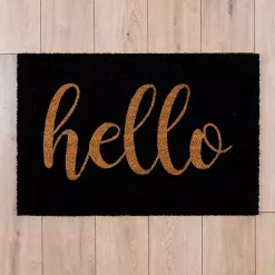 Sale Kirklands Home Black Hello Doormat
