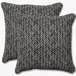 Discount Kirklands Home Herringbone Outdoor Pillows, Set of 2 Black