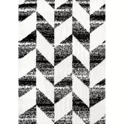 Clearance Kirklands Home Black Herringbone Shag Area Rug, 9x12