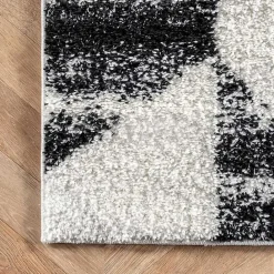 Clearance Kirklands Home Black Herringbone Shag Area Rug, 9x12