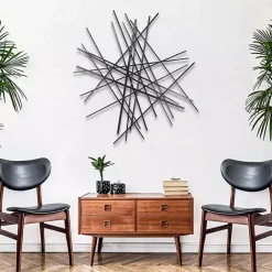Sale Kirklands Home Icilio Abstract Linear Wall Plaque Black