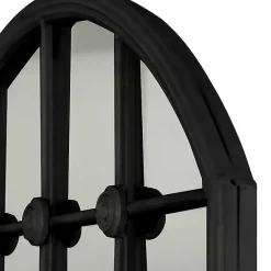 Outlet Kirklands Home Black Iron Arched Windowpane Mirror