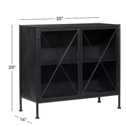 Online Kirklands Home Iron X-Panel Cabinet Black