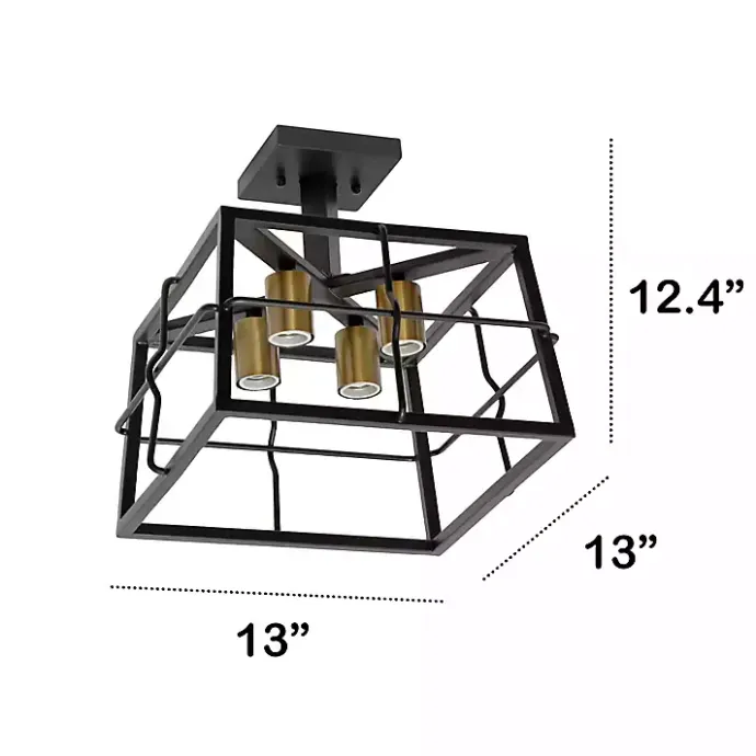 Discount Kirklands Home Ironhouse Flush Mount Light Black