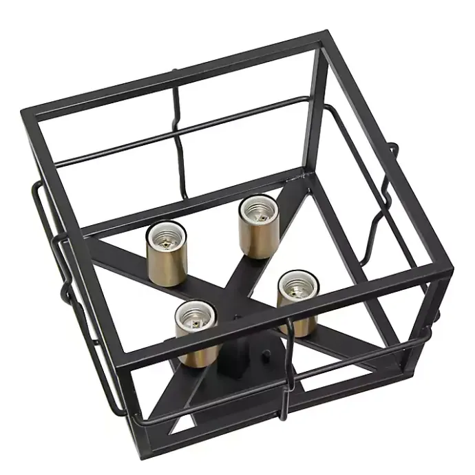 Discount Kirklands Home Ironhouse Flush Mount Light Black