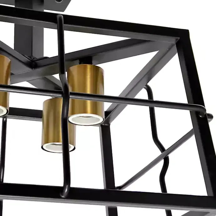 Discount Kirklands Home Ironhouse Flush Mount Light Black