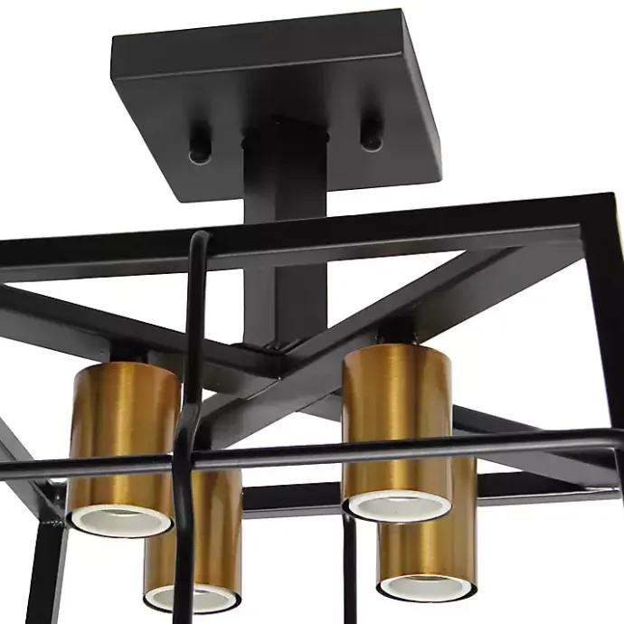 Discount Kirklands Home Ironhouse Flush Mount Light Black
