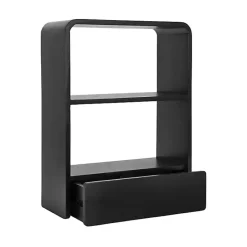 Outlet Kirklands Home Kato Single Drawer Wall Shelf Black