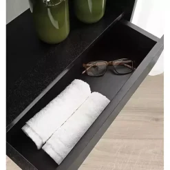 Outlet Kirklands Home Kato Single Drawer Wall Shelf Black