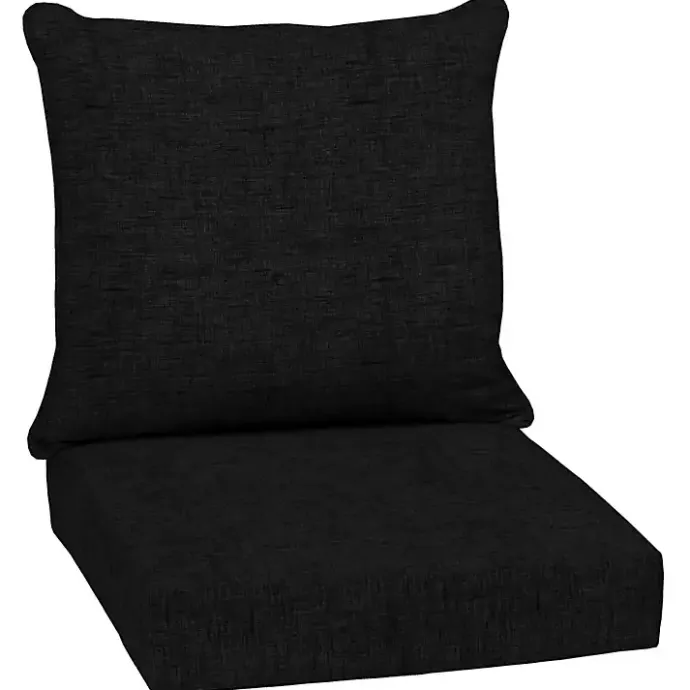 Discount Kirklands Home Leala Texture Outdoor Deep Seat Cushions Black
