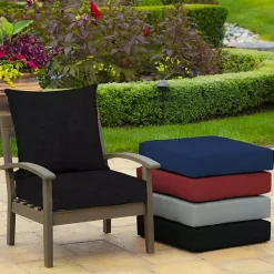 Discount Kirklands Home Leala Texture Outdoor Deep Seat Cushions Black