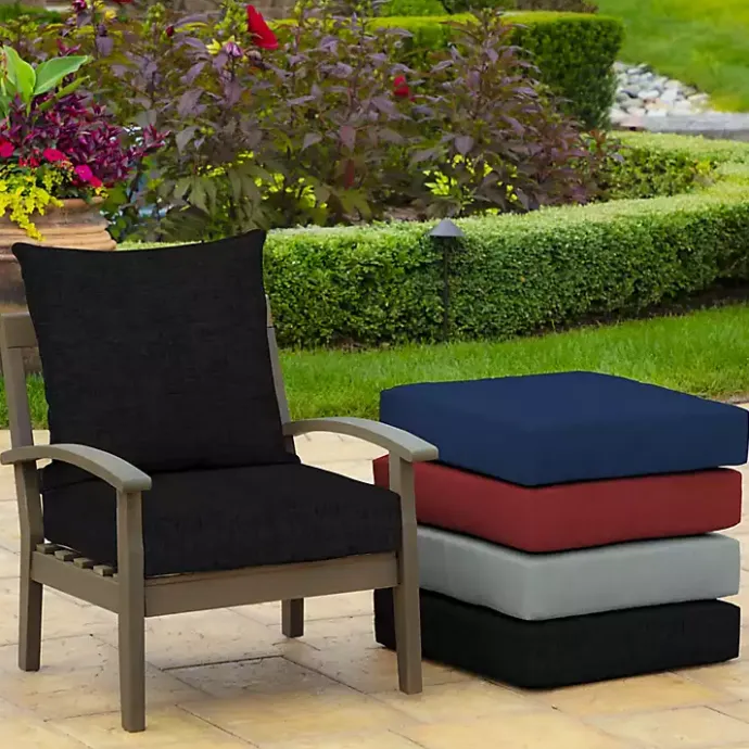 Discount Kirklands Home Leala Texture Outdoor Deep Seat Cushions Black