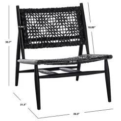 Kirklands Home Leather Woven Accent Chair Black