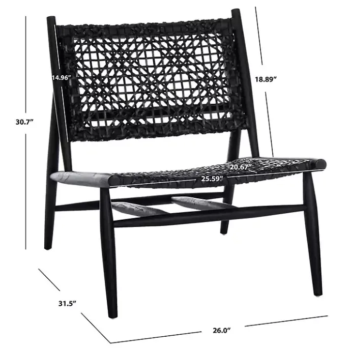 Kirklands Home Leather Woven Accent Chair Black
