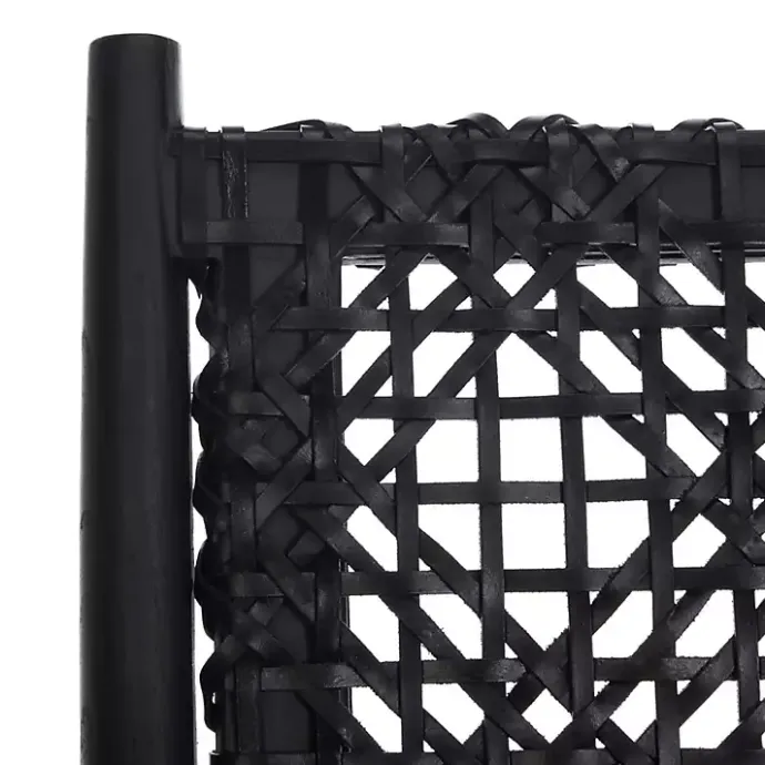 Kirklands Home Leather Woven Accent Chair Black