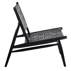 Kirklands Home Leather Woven Accent Chair Black