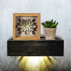 Online Kirklands Home Black LED Floating Shelf with Remote, 10 in.