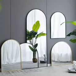 Clearance Kirklands Home Long Arched Wall Mirror Black