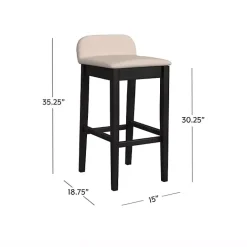 Clearance Kirklands Home Black Lowback Padded Bar Stool