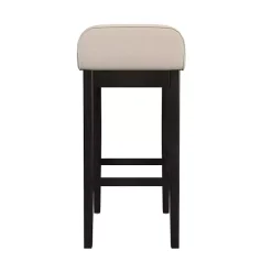 Clearance Kirklands Home Black Lowback Padded Bar Stool
