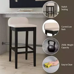 Clearance Kirklands Home Black Lowback Padded Bar Stool
